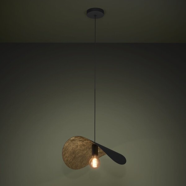 Eglo 390393 - Lampadario a sospensione con filo SACEDA 1xE27/40W/230V 53 cm nero/oro