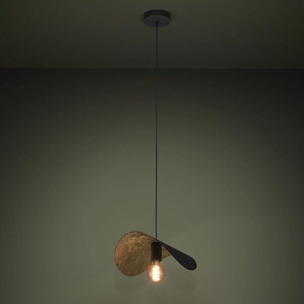 Eglo 390392 - Lampadario a sospensione con filo SACEDA 1xE27/40W/230V 41 cm nero/oro