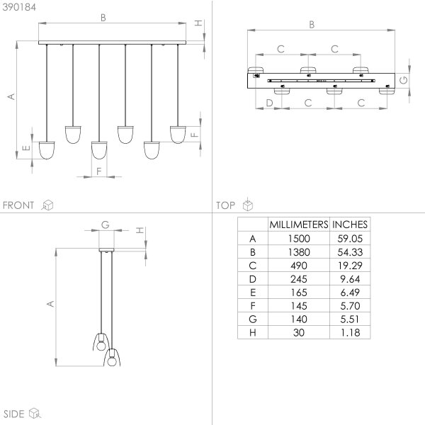 Eglo 390184 - Lampadario a sospensione con filo SERENARA 6xE27/40W/230V nero/oro