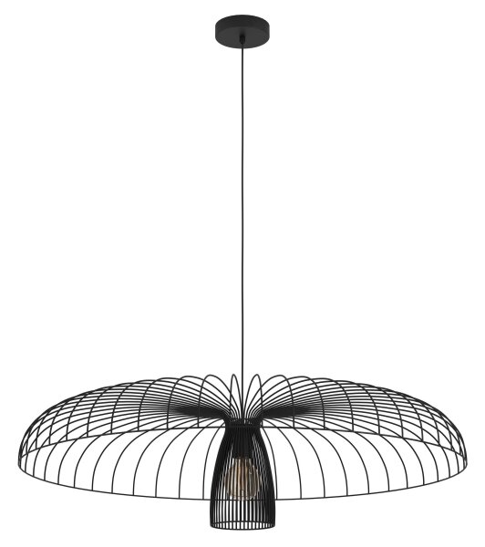 Eglo 390217 - Lampadario a sospensione con filo CHAMPERICO 1xE27/60W/230V 98,5 cm nero