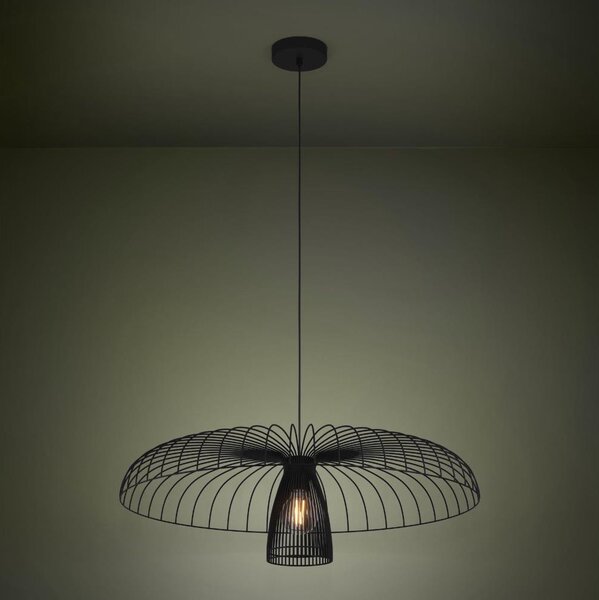 Eglo 390216 - Lampadario a sospensione con filo CHAMPERICO 1xE27/60W/230V 77 cm nero