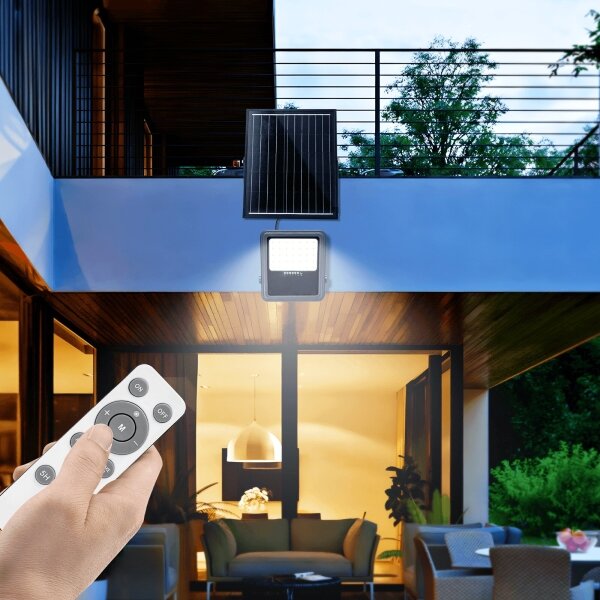 Aigostar - Proiettore solare dimmerabile LED/200W/3,4V IP65 + telecomando