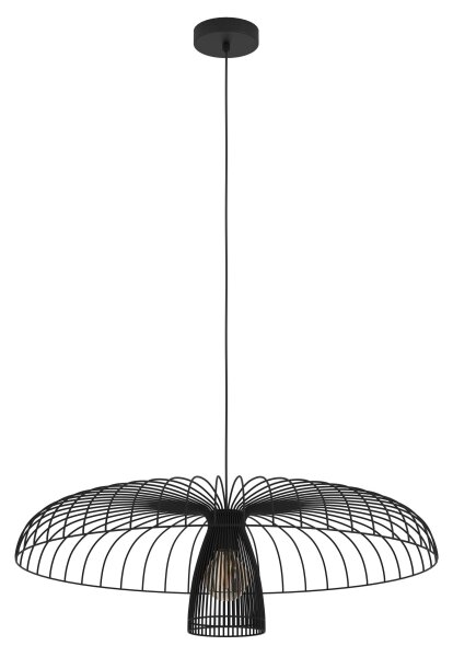 Eglo 390216 - Lampadario a sospensione con filo CHAMPERICO 1xE27/60W/230V 77 cm nero