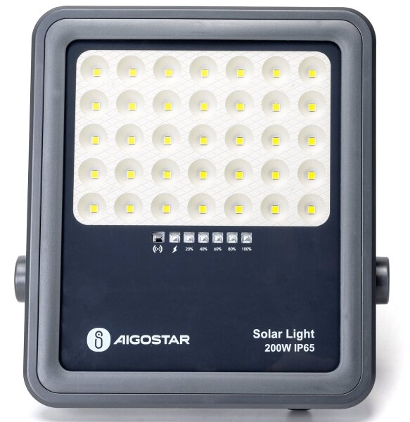Aigostar - Proiettore solare dimmerabile LED/200W/3,4V IP65 + telecomando