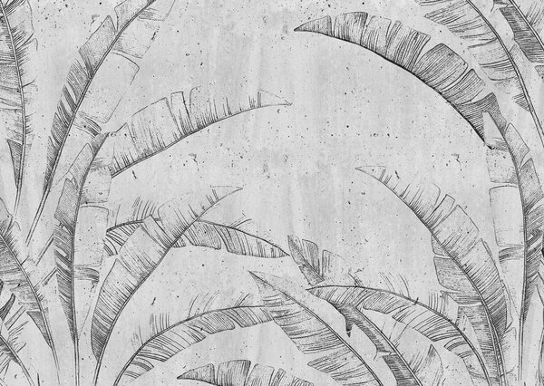 Carta da parati Disegno di una foglia, Carta da parati Foglie, Carta da parati popolare, u96836 - Tapeko.it