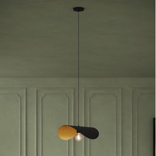 Eglo 390393 - Lampadario a sospensione con filo SACEDA 1xE27/40W/230V 53 cm nero/oro