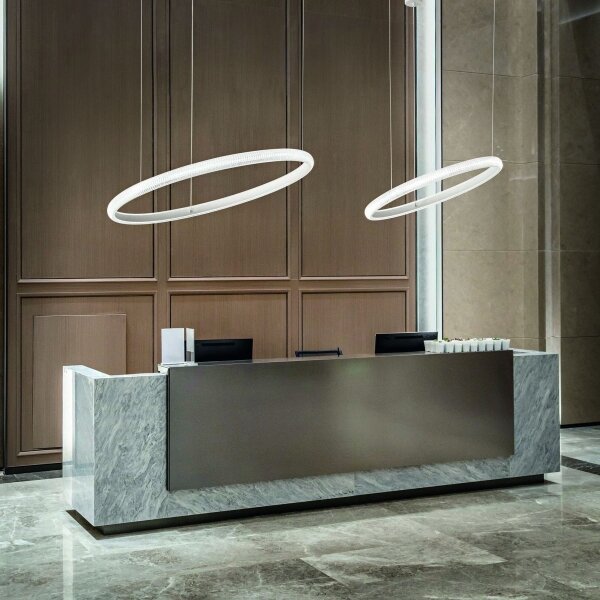 Ideal Lux - Lampadario LED a sospensione con filo MIRACLE LED/25W/230V diametro 40 cm CRI 90 cromo opaco
