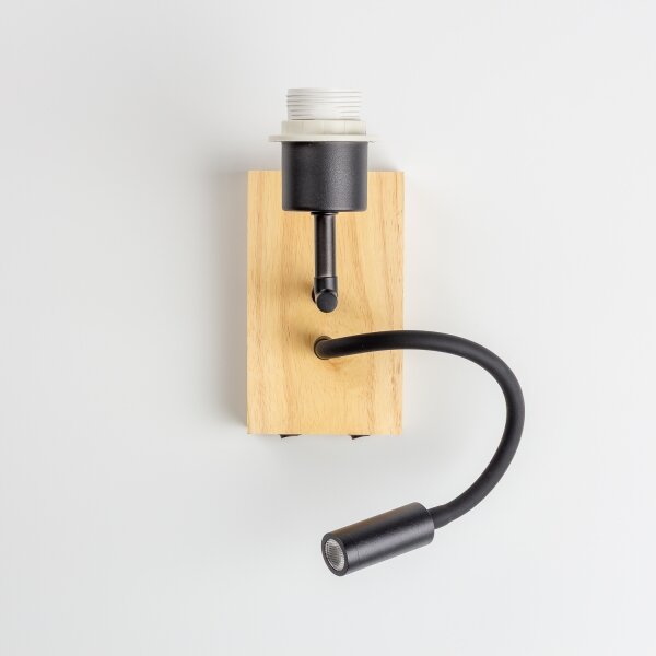 Brilagi - Applique a LED NUBILA WOOD 1xE27/25W/230V +LED/3W quercia/marrone chiaro