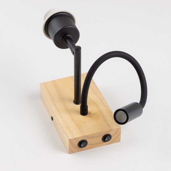 Brilagi - Applique a LED NUBILA WOOD 1xE27/25W/230V +LED/3W quercia/marrone chiaro