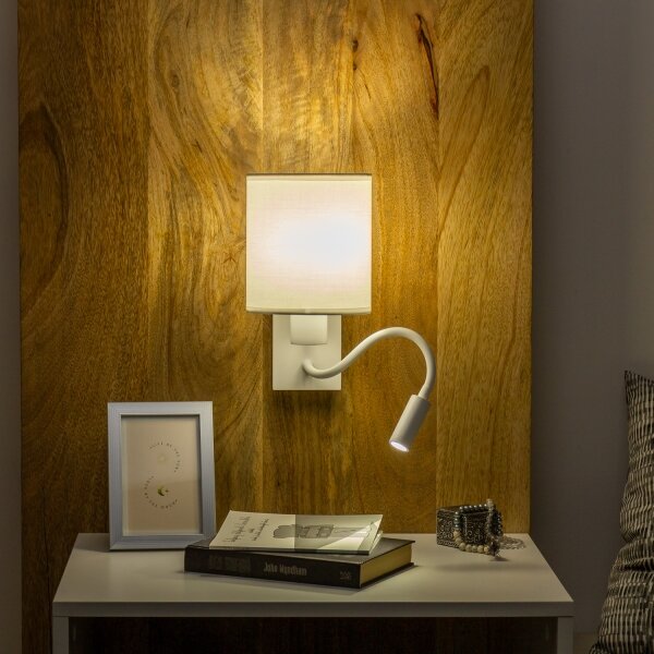 Brilagi - LED Lampada flessibile da muro NUBILA 1xE27/25W/230V + LED/3W bianco
