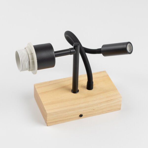 Brilagi - Applique a LED NUBILA WOOD 1xE27/25W/230V +LED/3W quercia/marrone chiaro