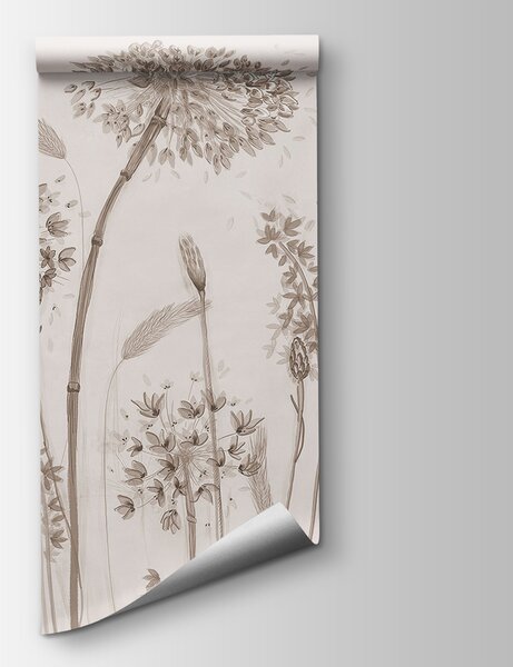 Carta da parati Disegno di un fiore, Carta da parati Floreale, Carta da parati popolare, u96934 - Tapeko.it