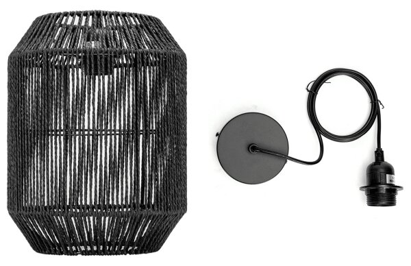 Aigostar - Lampadario a sospensione con filo 1xE27/60W/230V nero