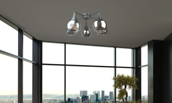 Lampadario a plafone STAR 5xE27/60W/230V nero/fumé nero
