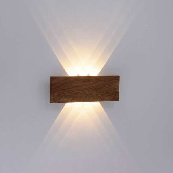Lampada da soffitto rotonda in legno con LED a 3 luci con telecomando -  Ajdin