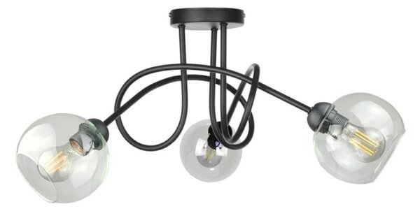 Lampadario a plafone EVIE 3xE27/60W/230V nero/limpido