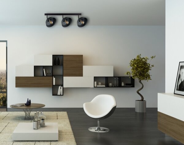 Faretto FAUN 3xE27/60W/230V nero
