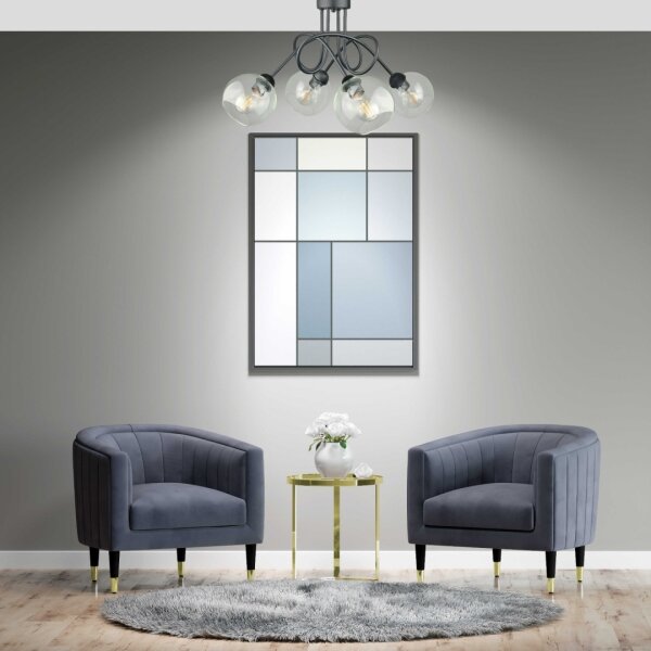 Lampadario a plafone EVIE 4xE27/60W/230V antracite/limpido