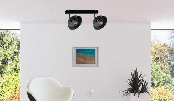 Faretto FAUN 2xE27/60W/230V nero