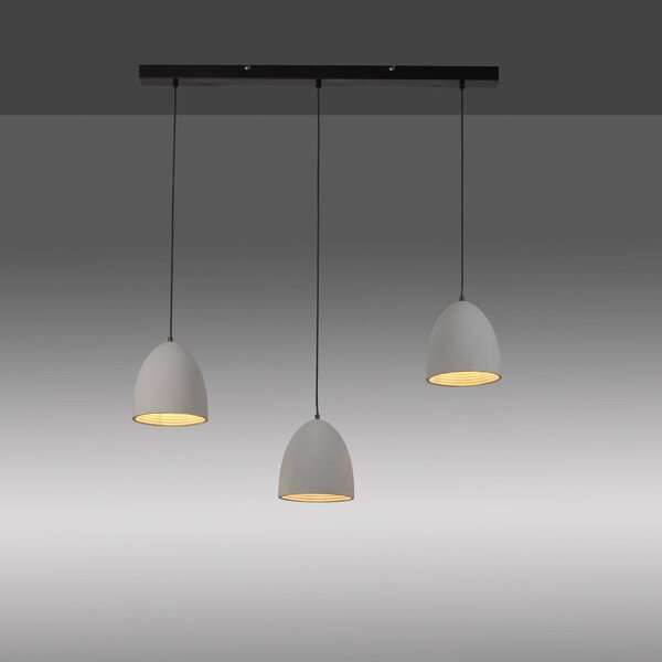 Paul Neuhaus Lampada a sospensione Eton, dimmerabile, Alluminio / Grigio / Zincato, Soggiorno / Sala da pranzo, calcestruzzo / cemento, Lampada a sospensione