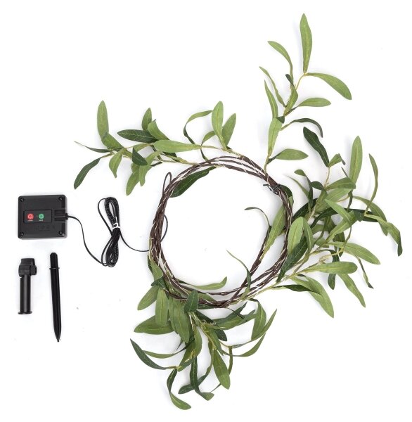 Aigostar - Catena solare LED 60xLED/4m IP65 bianco caldo olive