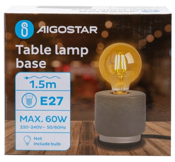 Aigostar - Lampada da tavolo 1xE27/60W/230V grigio
