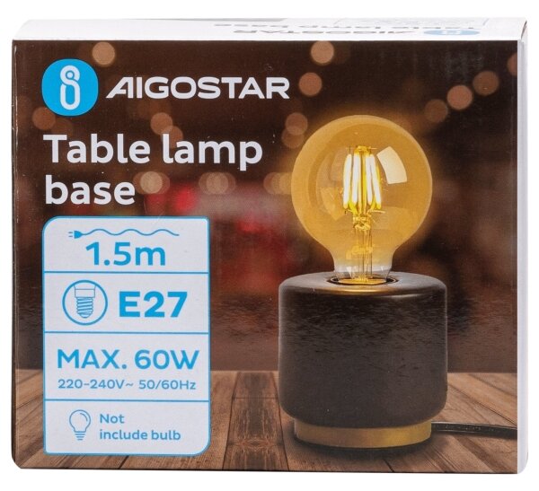 Aigostar - Lampada da tavolo 1xE27/60W/230V nero