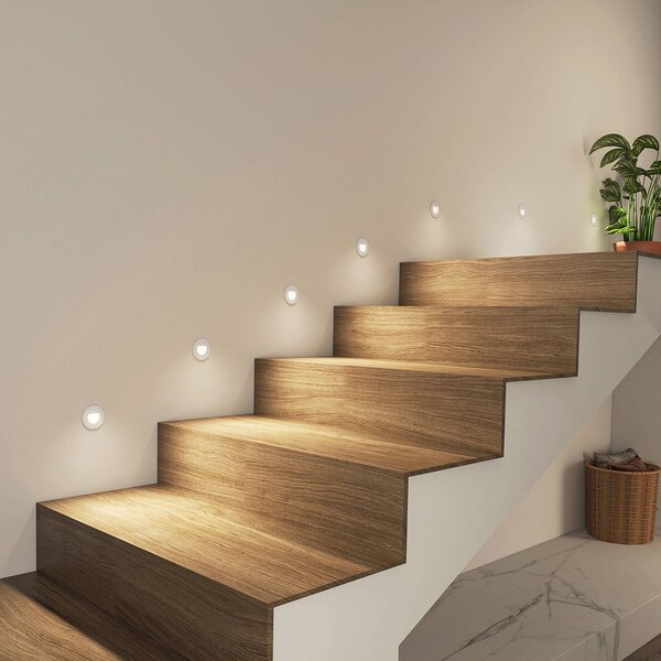 Arcchio Luci LED da incasso Vexi, Ø 7,8 cm, bianco, alluminio, CCT Vexi Arcchio, dimmerabile, Bianco / Opale, Soggiorno / Sala da pranzo, Alluminio, Moderno, Faretto da incasso a parete