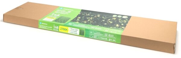Aigostar - Catena LED solare 148xLED/2x1,2m IP65 bianco caldo ivy