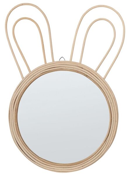 Specchio da parete Rattan naturale ø 28 cm Decorativo orecchie di coniglio Camera dei bambini Boho Modern Beliani