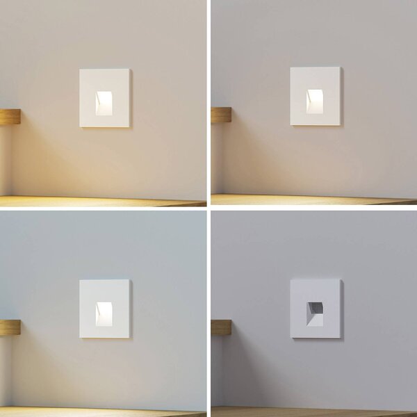 Arcchio Luci LED da incasso Vexi, 7,5 cm x cm, bianco, CCT Vexi Arcchio, dimmerabile, Bianco / Opale, Soggiorno / Sala da pranzo, Alluminio, Moderno, Faretto da incasso a parete