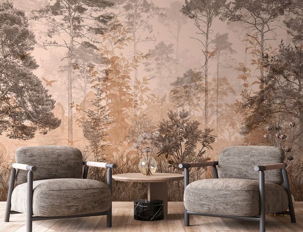 Carta da parati Foresta in stile grunge, Carta da parati Natura, u97057 : Uwalls.it
