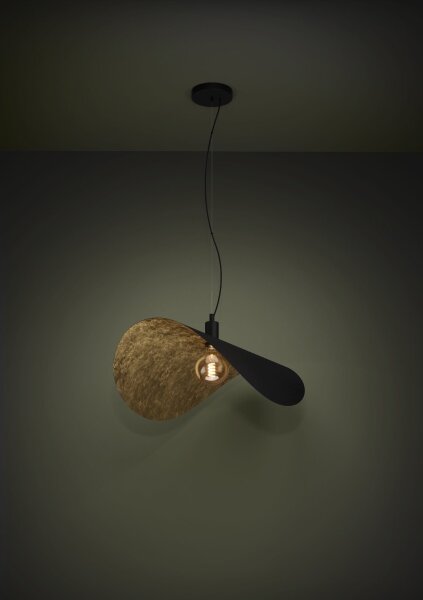 Eglo 390429 - Lampadario a sospensione con filo SACEDA 1xE27/40W/230V 80 cm nero/oro