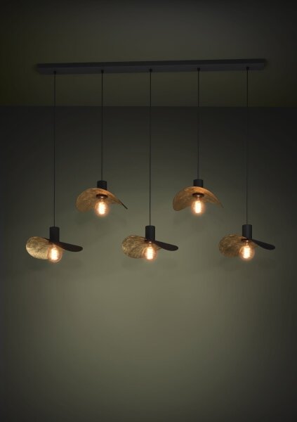 Eglo 390396 - Lampadario a sospensione con filo SACEDA 5xE27/40W/230V nero/oro