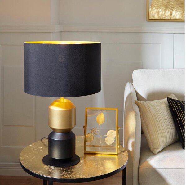 Eglo 390188 - Lampada da tavolo LAURIGNANO 1xE27/40W/230V nero/oro