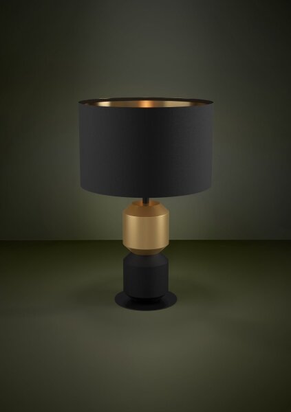 Eglo 390188 - Lampada da tavolo LAURIGNANO 1xE27/40W/230V nero/oro