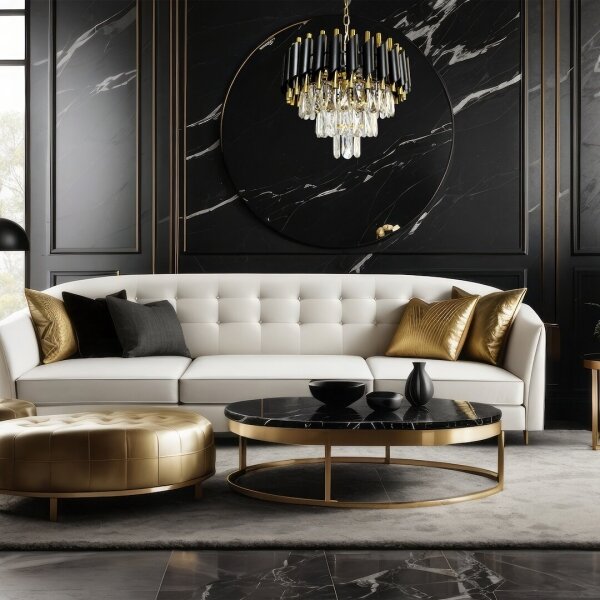Lampadario a sospensione con catena CRISTAL 5xE14/40W/230V oro/nero