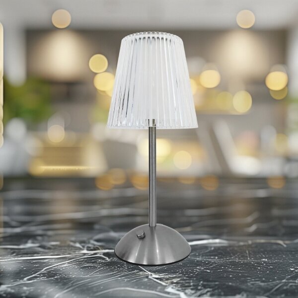LED Lampada da tavolo ricaricabile touch dimmerabile ELBA LED/1,6W/800 mAh cromo opaco/limpido