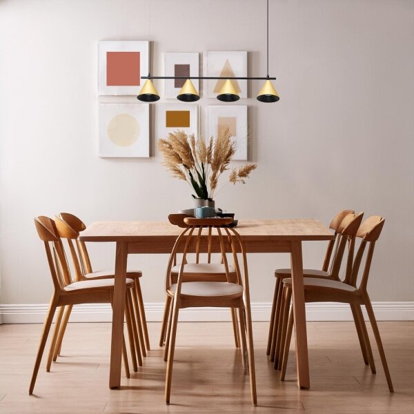 Lampadario a sospensione con filo CONE 4xGU10/10W/230V oro/nero