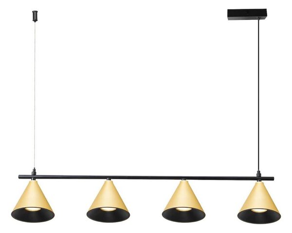 Lampadario a sospensione con filo CONE 4xGU10/10W/230V oro/nero
