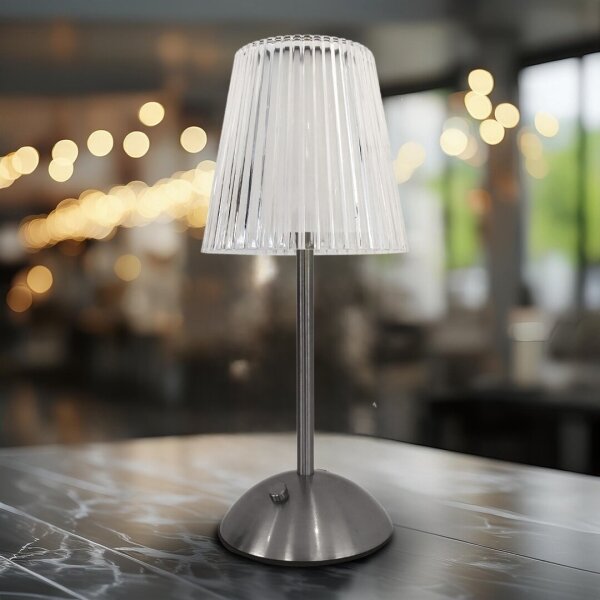 LED Lampada da tavolo ricaricabile touch dimmerabile ELBA LED/1,6W/800 mAh cromo opaco/limpido