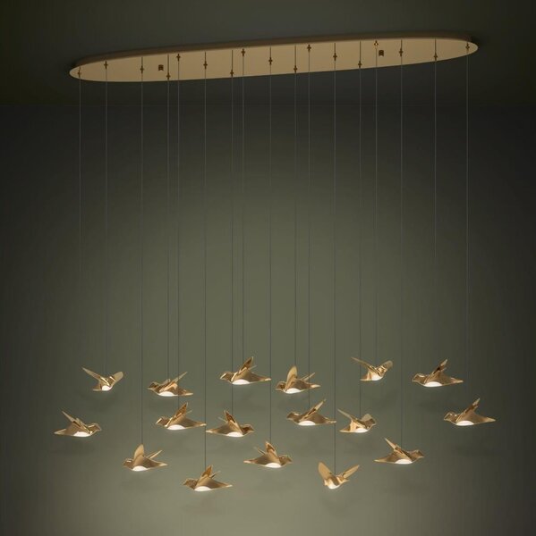 Eglo 390399 - Lampadario a sospensione con filo LED dimmerabile PARATEBUENO 17xLED/3W/230V oro