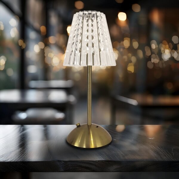 LED Lampada da tavolo ricaricabile touch dimmerabile ELBA LED/1,6W/800 mAh oro/limpido