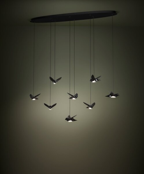 Eglo 390055 - Lampadario a sospensione con filo LED dimmerabile PARATEBUENO 8xLED/4,2W/230V nero