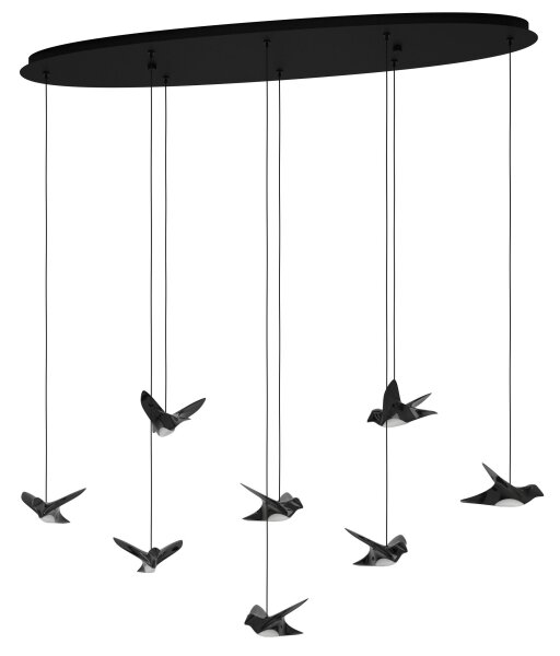 Eglo 390055 - Lampadario a sospensione con filo LED dimmerabile PARATEBUENO 8xLED/4,2W/230V nero