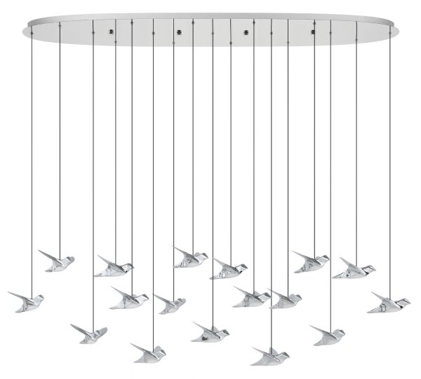 Eglo 390403 - Lampadario a sospensione con filo LED dimmerabile PARATEBUENO 17xLED/3W/230V cromo