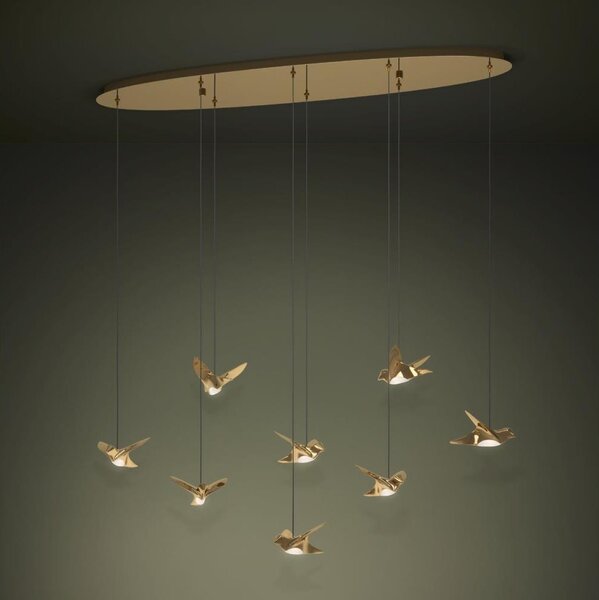 Eglo 390397 - Lampadario a sospensione con filo LED dimmerabile PARATEBUENO 8xLED/4,2W/230V oro