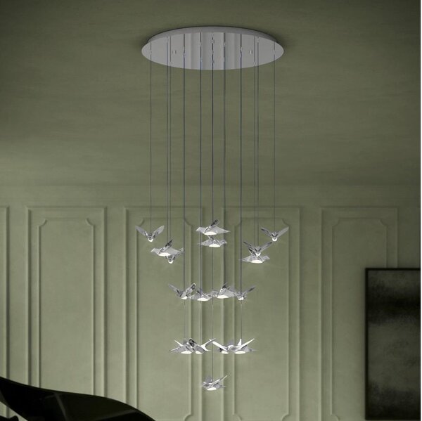 Eglo 390402 - Lampadario a sospensione con filo LED dimmerabile PARATEBUENO 17xLED/3W/230V cromo