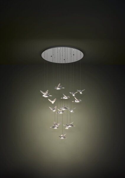 Eglo 390402 - Lampadario a sospensione con filo LED dimmerabile PARATEBUENO 17xLED/3W/230V cromo