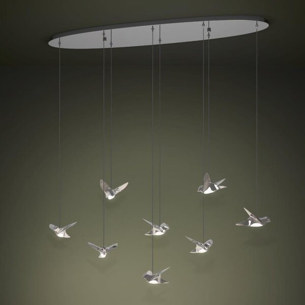 Eglo 390401 - Lampadario a sospensione con filo LED dimmerabile PARATEBUENO 8xLED/4,2W/230V cromo